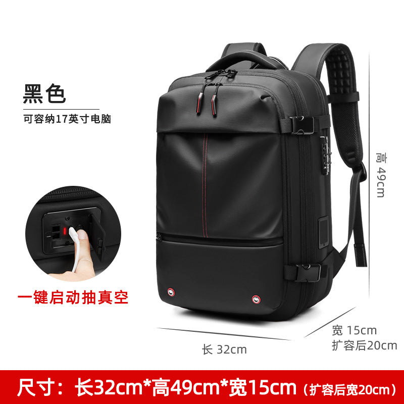 Vacuum backpack large capacity backpack waterproof vacuum compression backpack travel bag one-button vacuum compression backpack