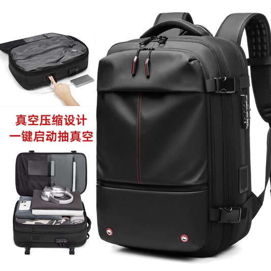 Vacuum backpack large capacity backpack waterproof vacuum compression backpack travel bag one-button vacuum compression backpack